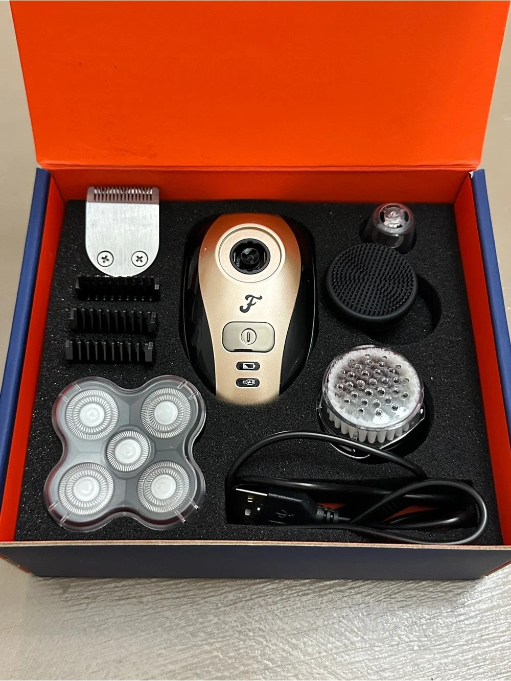 Freebird FlexSeries Electric Head Shaver Kit + Charging Dock - Open Box New